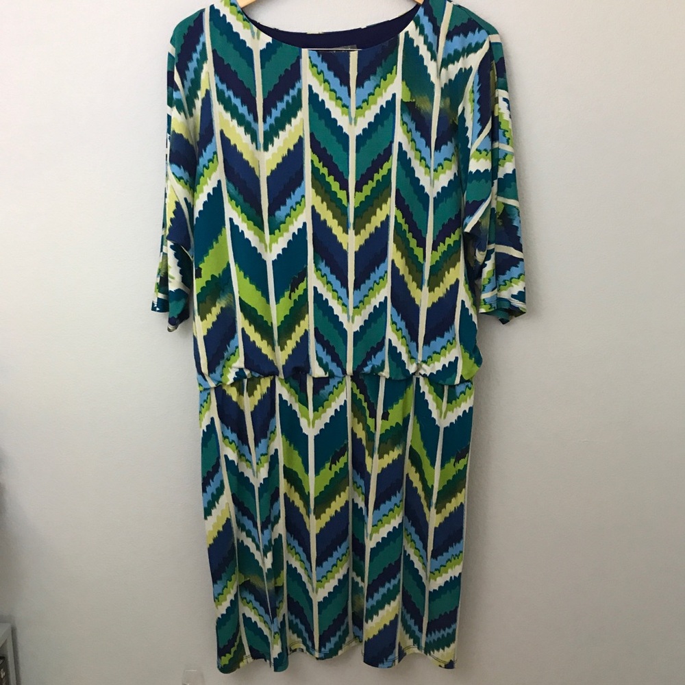 Rob & Ali knee length dolman blouson dress 12